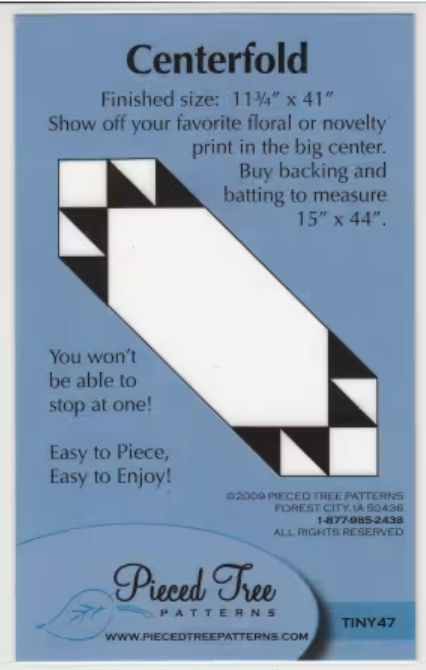 Centerfold table runner pattern card