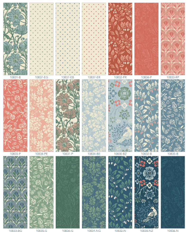 Cottage Flowers 10in squares