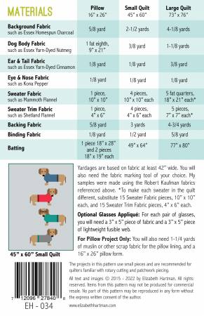 Dogs in Sweaters Quilt Pattern