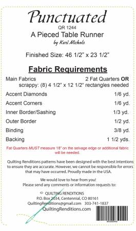 Punctuated Table Runner Pattern