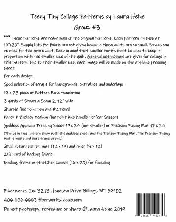 Teeny Tiny Pattern Group #3 Collage Patterns Flamingo, Bear, Flaura