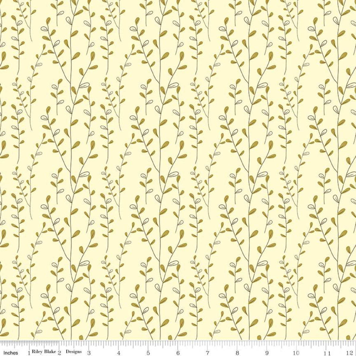 Adel in Autumn by Sandy Gervais for Riley Blake Designs is great for quilting, apparel and home decor. This print features vines of leaves. Sold by the 1/2 yard. Fabric will be cut in one continuous piece unless the customer notes otherwise. 100% cotton Width: 43"/44"