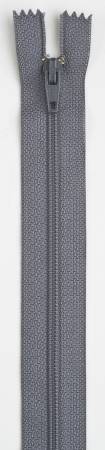 This pre-shrunk, split-resistant coil zipper has a flat covered back so that it is smooth against the skin. The covered back so that the zipper is smooth against the polyester tape so that it is split resistant, and the zipper does not need to be preshrunk! Color: Gray Length: 22in Tape Content: Polyester