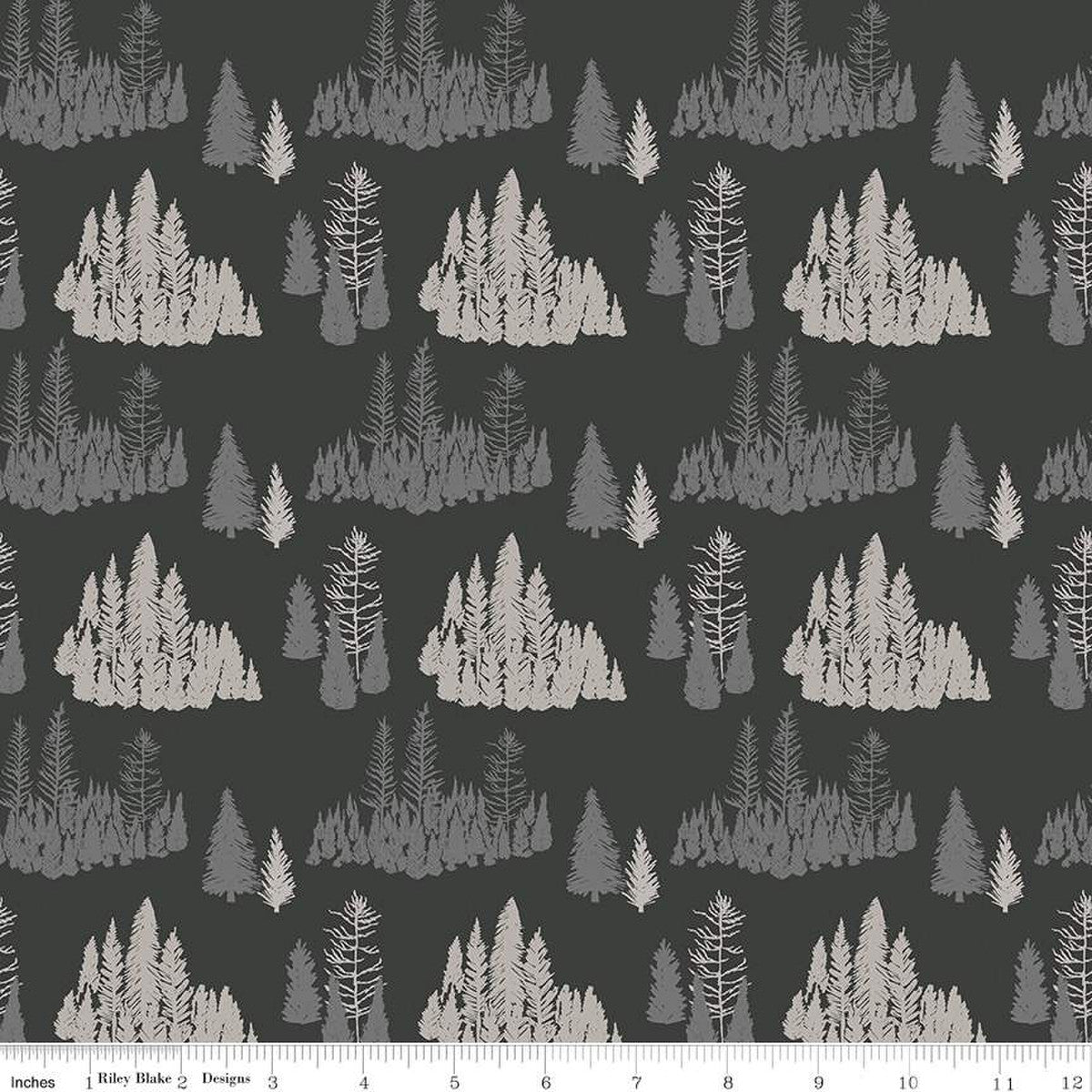 Big Game by the RBD Designers for Riley Blake Designs is great for quilting, apparel and home decor. This print features pine trees. Sold by the 1/2 yard. Fabric will be cut in one continuous piece unless the customer notes otherwise. 100% cotton Width: 43"/44"