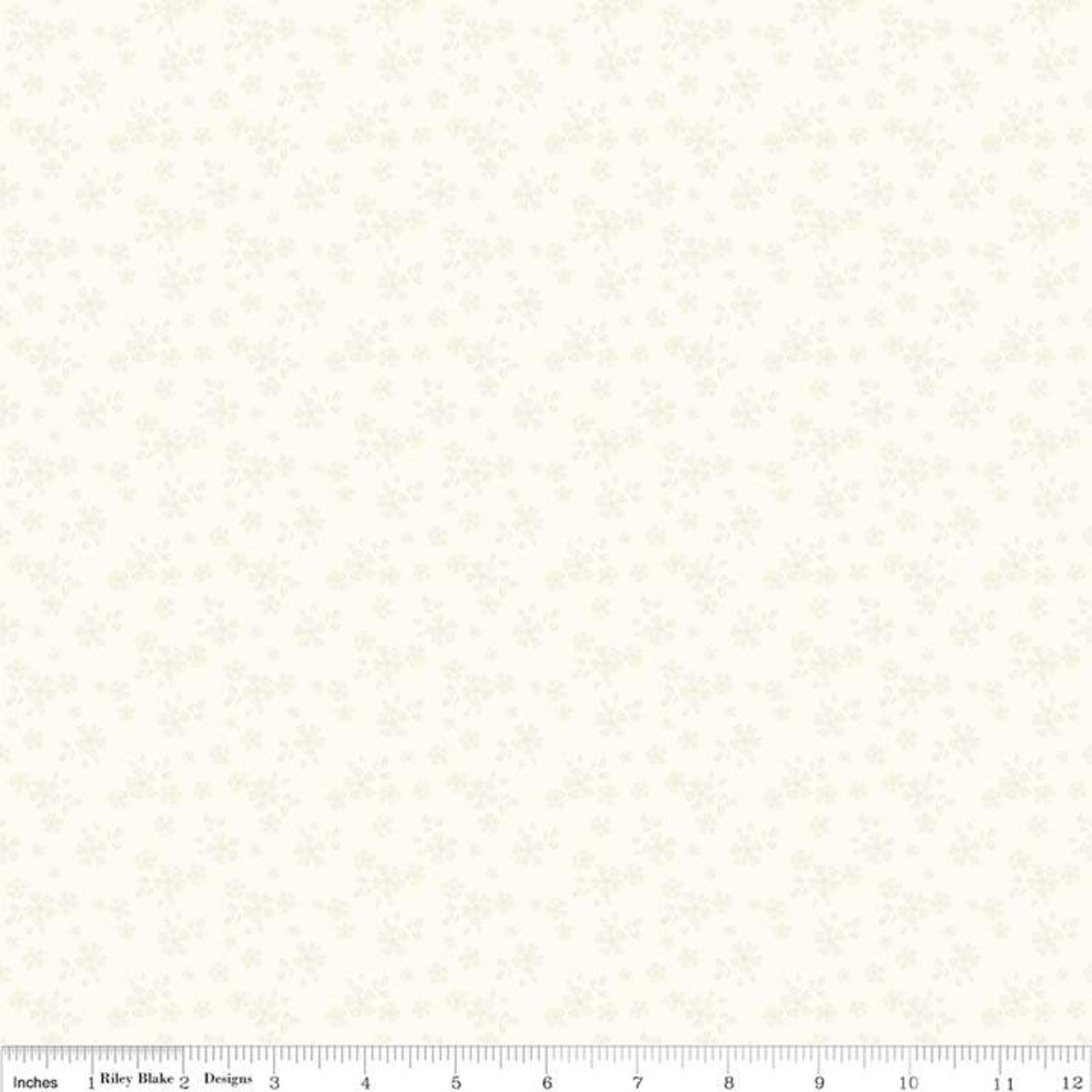 This Riley Blake Designs Basic fabric features small tone-on-tone calico floral print. Sold by the 1/2 yard. Fabric will be cut in one continuous piece unless the customer notes otherwise. 100% cotton Width: 43"/44"
