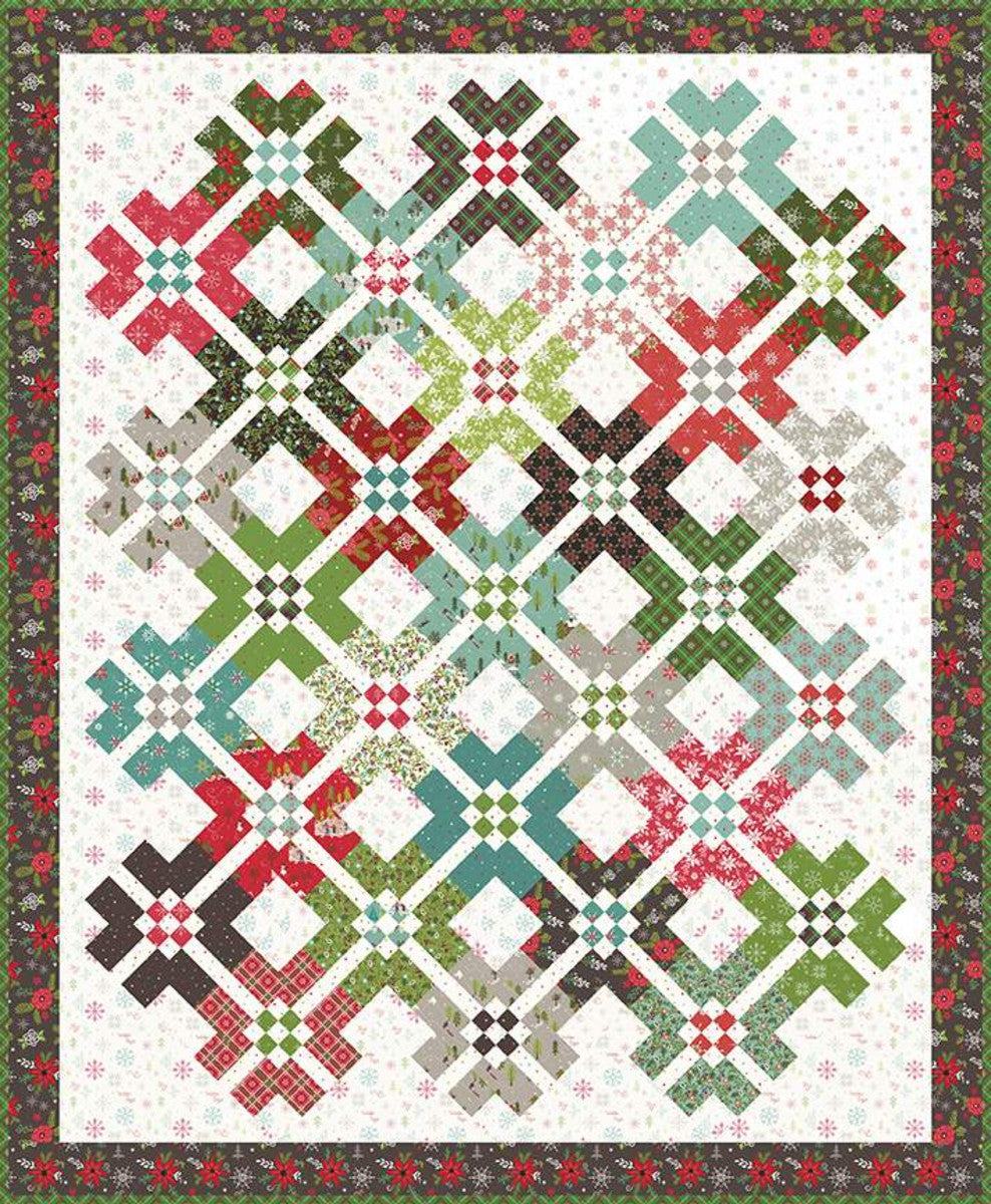 The Chex Mix Quilt by Heather Peterson of Anka's Treasures is an easy to piece quilt pattern using fat quarters or fat eights. The pattern includes multiple size options. Finished size shown is 63 1/2" x 79 3/8".