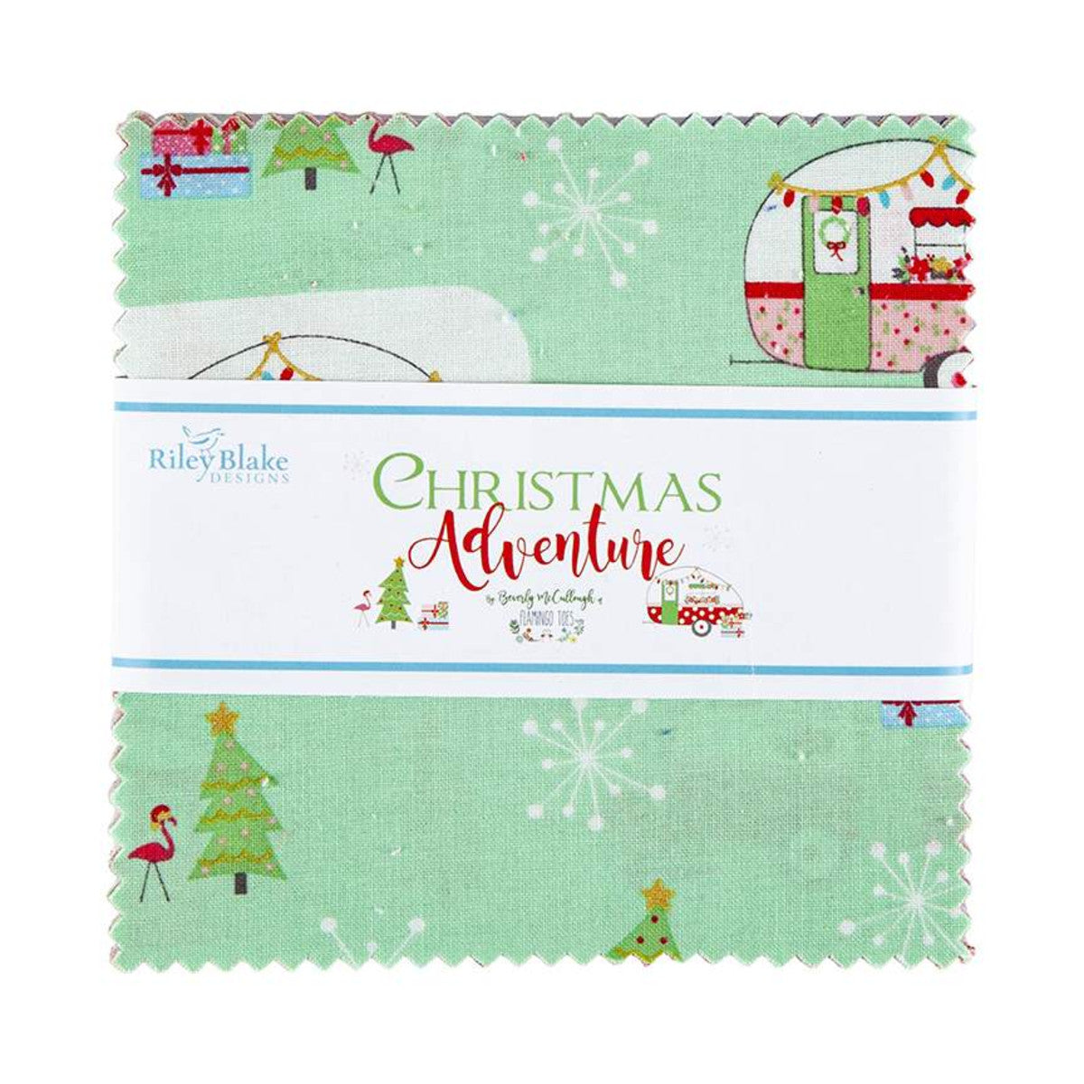 This 5" Stacker precut bundle includes 42 pieces from the Christmas Adventure collection by Beverly McCullough of Flamingo Toes for Riley Blake Designs. Each print will be included 2 times in the bundle. 100% cotton Width: 5" x 5"