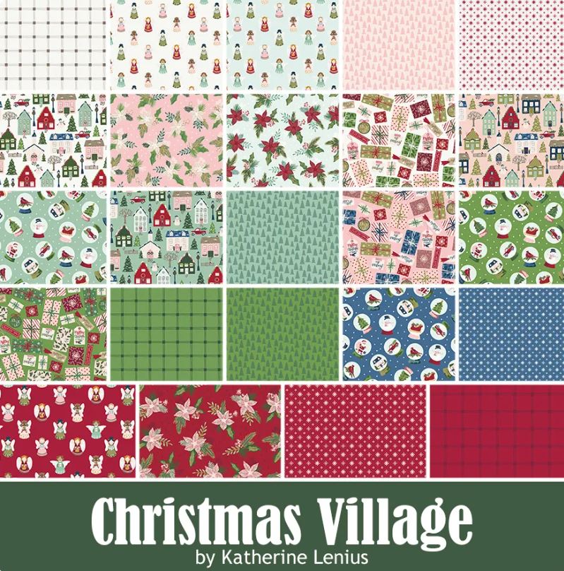 This Fat Quarter precut bundle includes 24 pieces from the Christmas Village collection by Katherine Lenius for Riley Blake Designs. 100% cotton Width: 18" x 22"