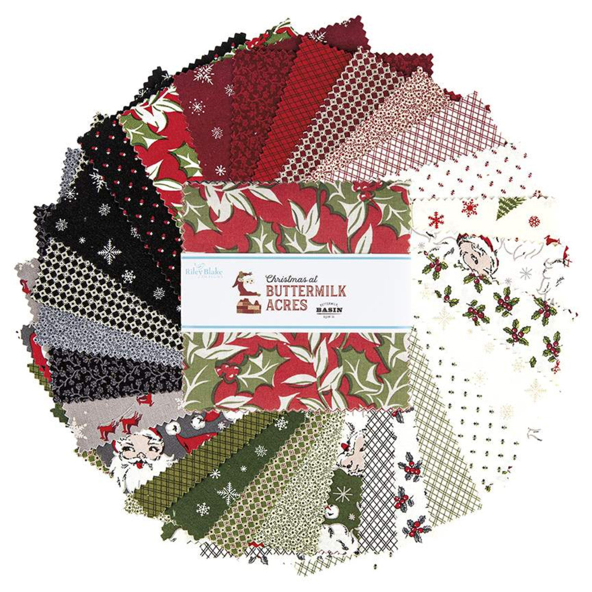 This 5" Stacker precut bundle includes 42 pieces from the Christmas at Buttermilk Acres collection by Stacy West of Buttermilk Basin Design Co. for Riley Blake Designs. Each print will be included 1-2 times in the bundle. 100% cotton Width: 5" x 5"