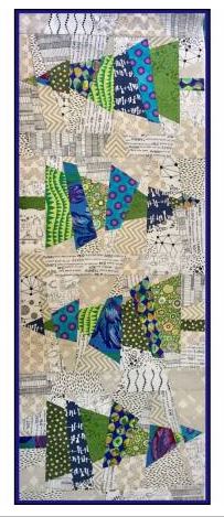 This Crazy Christmas Tree is our most popular pattern. The cover shows it in more traditional greens but it is spectacular in Fall colors as well. The wonky angles are cut after the triangle is already sewn into a square, so it goes together very quickly with stunning results! 16in x 43in. Creative Grids CGRKA6 is required, CGR16 is recommended. Project Time: 2-6 Hours. Fabric Type: Square Friendly. Project Type: Home.