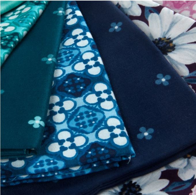 Designed by Wishwell for Robert Kaufman, this printed cotton fabric assortment contains 24 pcs and is from the Daisy Made collection. This lightweight fabric is easy to sew with, has a soft hand, and is very versatile! It is ideal for quilting but can also be used for crafts or miscellaneous sewing projects. 100% cotton Width:18" x 22"
