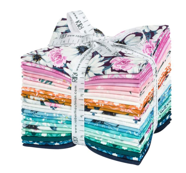 Designed by Wishwell for Robert Kaufman, this printed cotton fabric assortment contains 24 pcs and is from the Daisy Made collection. This lightweight fabric is easy to sew with, has a soft hand, and is very versatile! It is ideal for quilting but can also be used for crafts or miscellaneous sewing projects. 100% cotton Width:18" x 22"