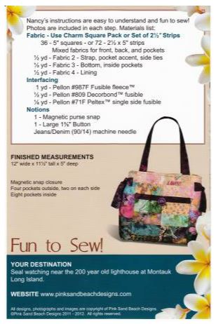 12in wide x 11-1/2in tall x 5in deep. Four pockets outside, eight inside. Magnetic snap closure.