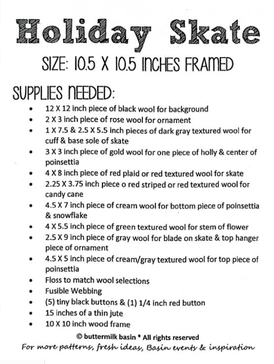 Growing up in Minnesota, Stacy knows winters and enjoyed ice skating on the pond, especially during the holidays! With Holiday Skate she captures that feeling in this darling woolen design. Finished size: 10-1/2in x 10-1/2in.