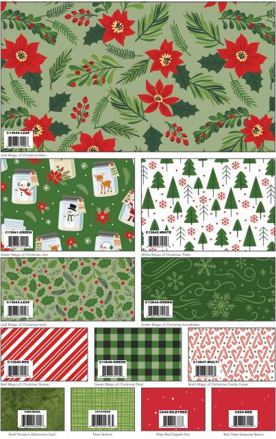 This Fat Quarter precut bundle includes 24 pieces from The Magic of Christmas collection by Lori Whitlock for Riley Blake Designs. 100% cotton Width: 18" x 22" Expected in June 2023.