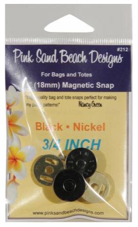 High quality bag and tote magnetic closure snaps. instructions on how to attach a magnetic snap on back of package. Color: Black Made of: Metal Use: Bag Hardware Kit Size: 3/4in Included: 2 Magnetic Purse Snaps