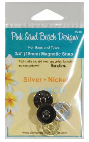 High quality bag and tote magnetic closure snaps. instructions on how to attach a magnetic snap on back of package. Color: Gray Made of: Metal Use: Bag Hardware Kit Size: 3/4in Included: 2 Magnetic Purse Snaps