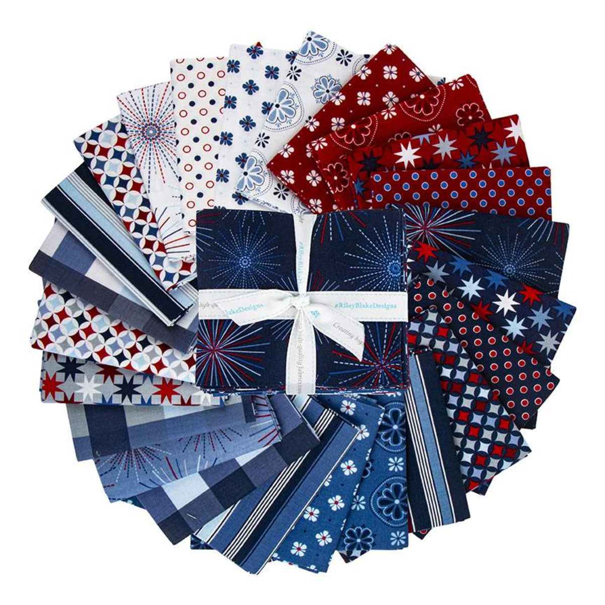 This Fat Quarter precut bundle includes 24 pieces from the Picadilly collection by Amanda Castor of Material Girl Quilts for Riley Blake Designs. 100% cotton, 18" x 22"