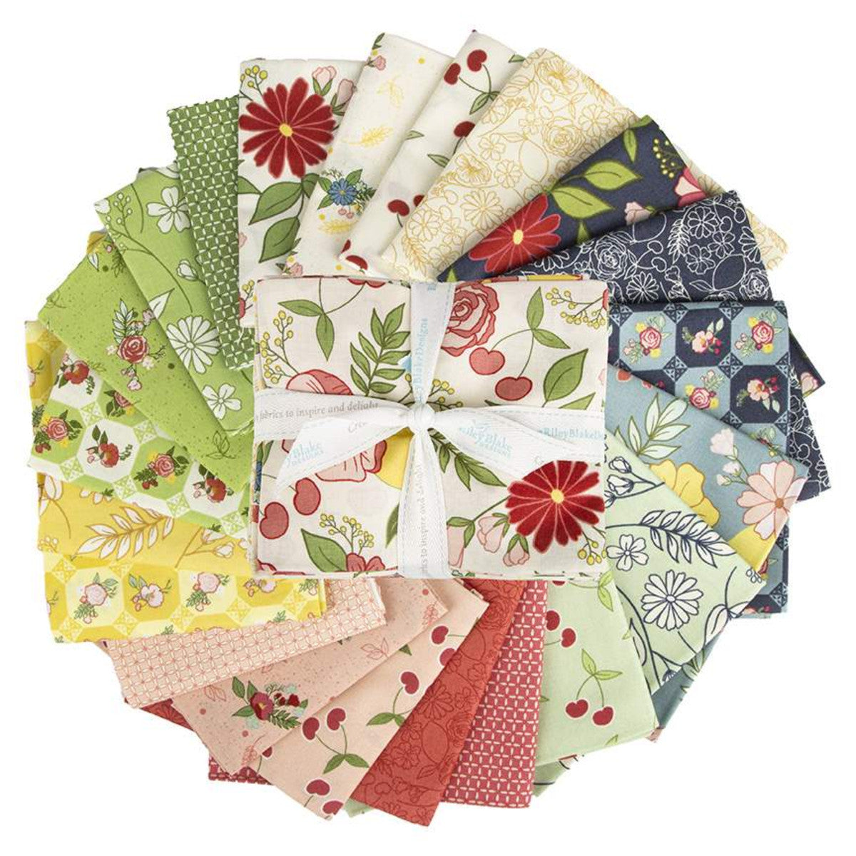 This Fat Quarter precut bundle includes 21 pieces from the Reflections collection by Lauren Brewer Design for Riley Blake Designs. 100% cotton Width: 18" x 22"