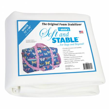 Use in place of batting or other stabilizers in purses, bags, totes and more. Great lasting body and stability. Lightweight, Maintains shape, Gives a professional finish to your project! The only foam with fabric on BOTH sides Washer and dryer safe. Measures 72in x 58in x .175in thick Non-Woven Sew-In Weight: Lightweight Single Sided Washing/Drying instructions: Washer and Dryer Safe