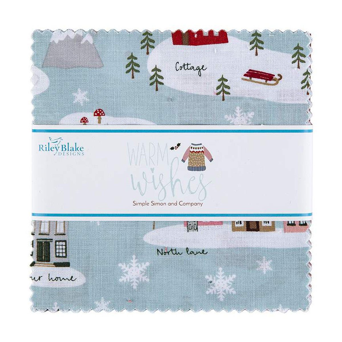 This 5" Stacker precut bundle includes 42 pieces from the Warm Wishes collection by Simple Simon and Company for Riley Blake Designs. Each print will be included 2 times in the bundle. 100% cotton Width: 5" x 5"