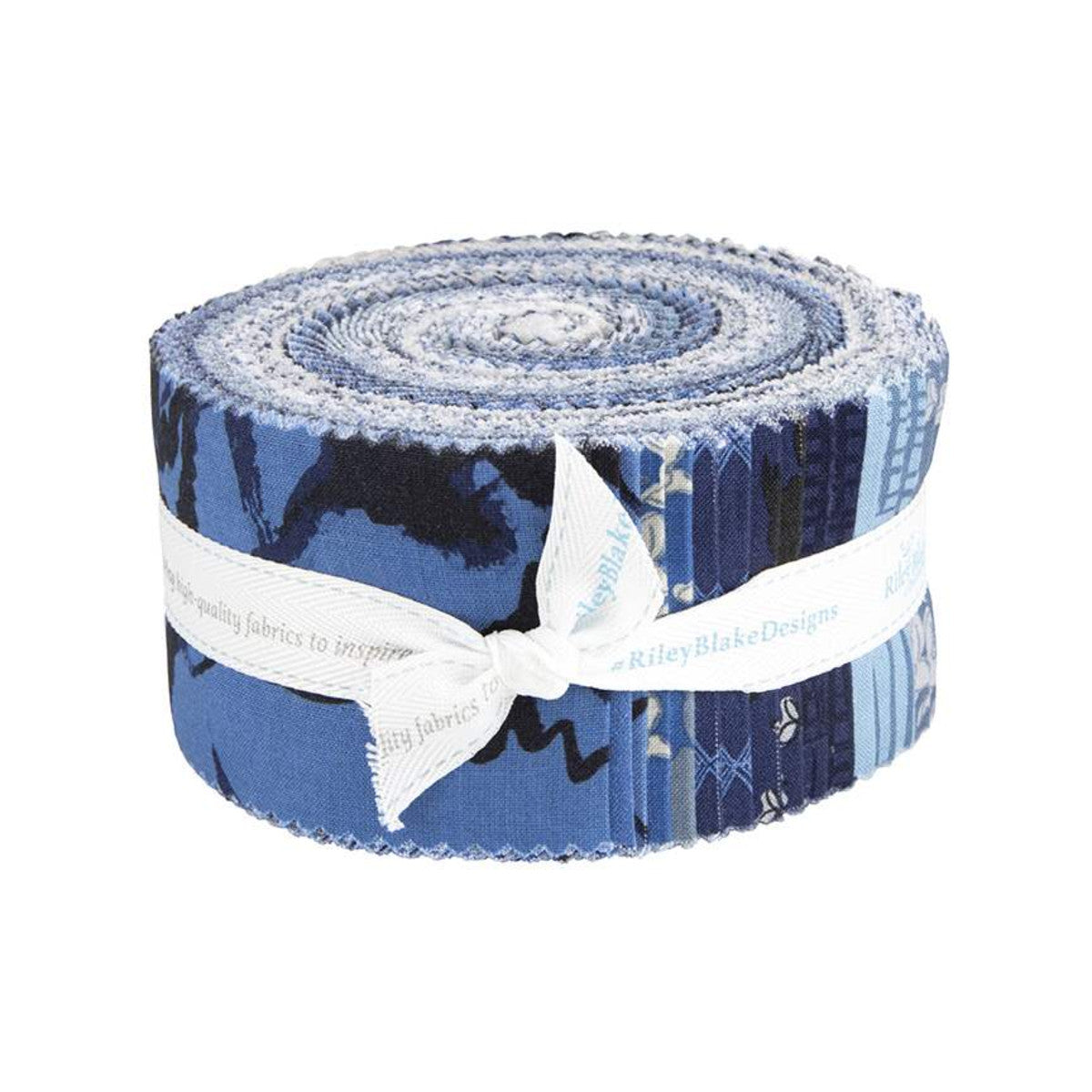 This 2 1/2" Rolie Polie precut bundle includes 40 pieces from the Water Mark collection by Tammie Green for Riley Blake Designs. Each print will be included 1-2 times in the bundle. CH11328-CALM is not included in the bundle. 100% cotton Width: 2 1/2" Strips