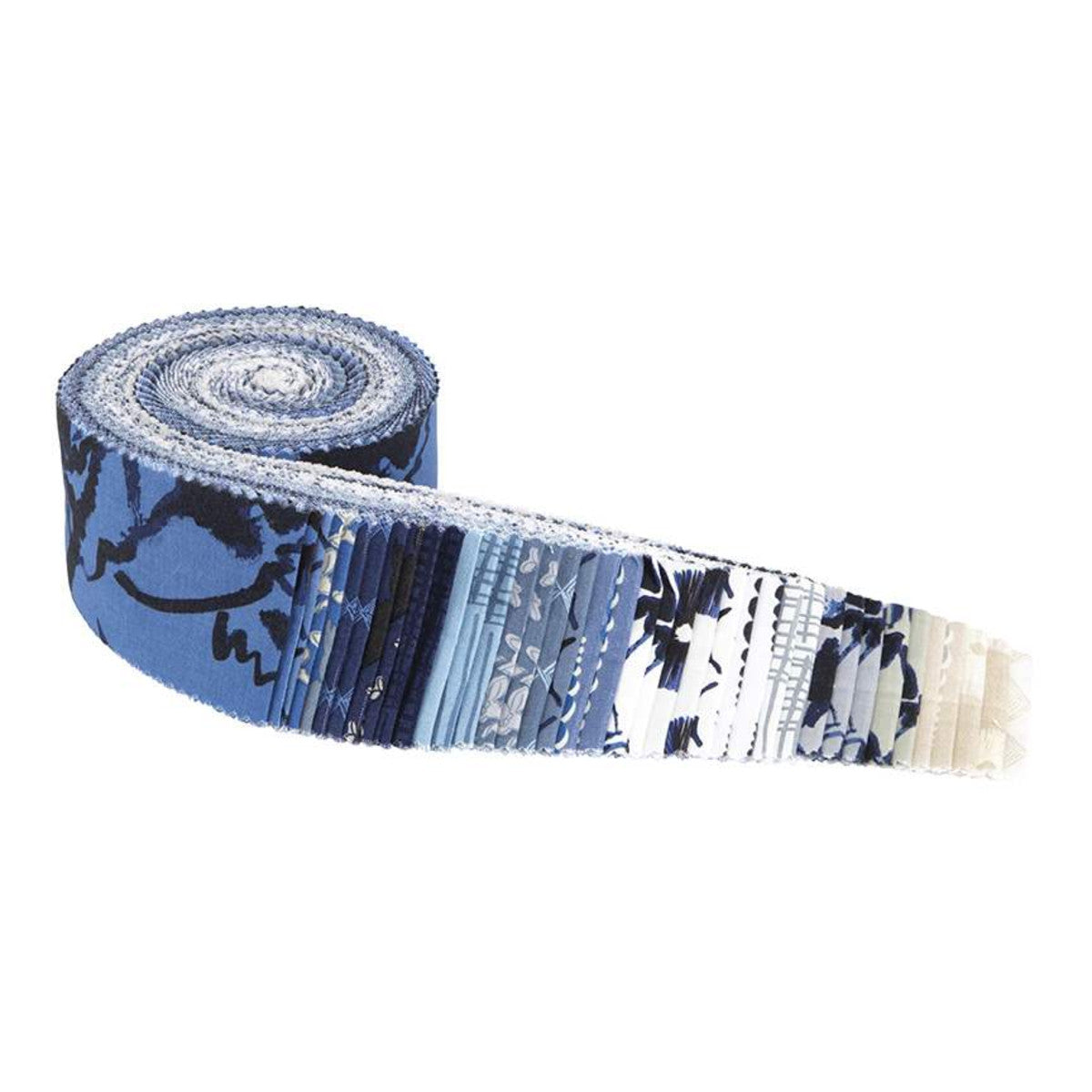 This 2 1/2" Rolie Polie precut bundle includes 40 pieces from the Water Mark collection by Tammie Green for Riley Blake Designs. Each print will be included 1-2 times in the bundle. CH11328-CALM is not included in the bundle. 100% cotton Width: 2 1/2" Strips