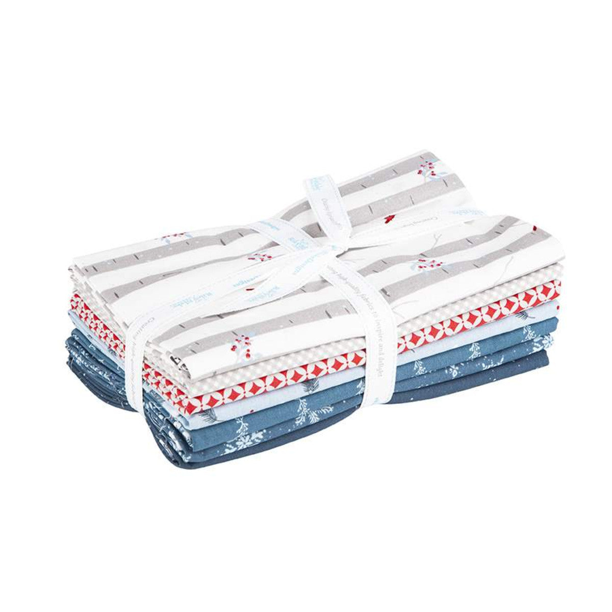 This 1-Yard precut bundle includes a 1-yard piece of each print in the gray colorway (C10710-GRAY, C10711-SKY, C10712-COLONIAL, C10713-COLONIAL, C10714-GRAY, C10715-GRAY, C10716-MIDNIGHT) from the Winterland collection by Amanda Castor for Riley Blake Designs for a total of 7 yards. 100% cotton Width: 43"/44"