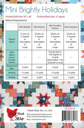 Mini Brightly Holidays Quilt Pattern