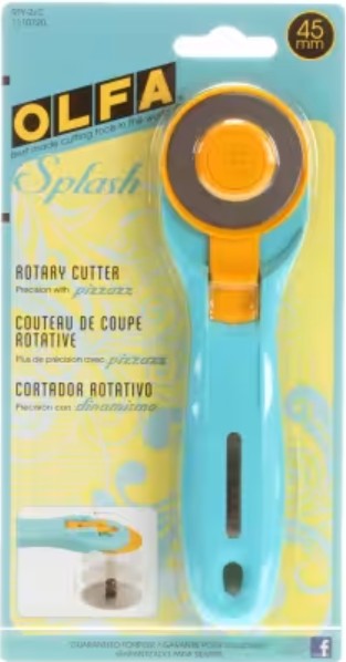 Olfa Splash Rotary Cutter 45mm Aqua