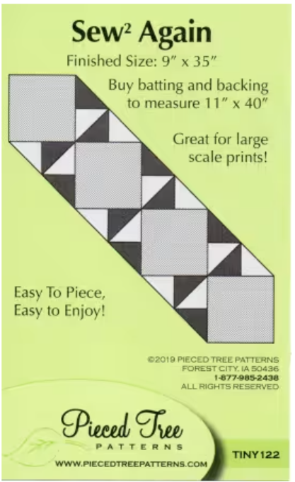 Sew 2 Again table runner pattern card