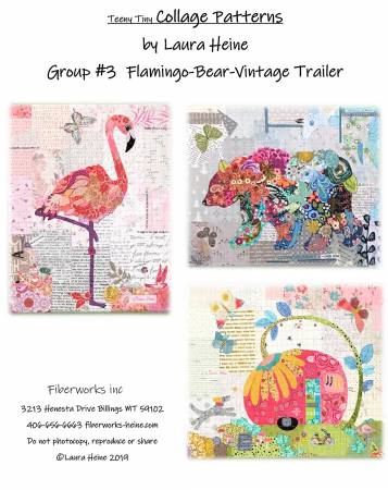Teeny Tiny Pattern Group #3 Collage Patterns Flamingo, Bear, Flaura