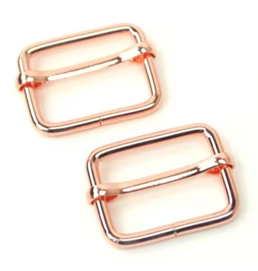 Two Slider Buckles 1" Rose Gold