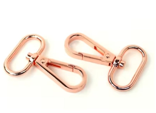 Two Swivel Hooks 1" Rose Gold