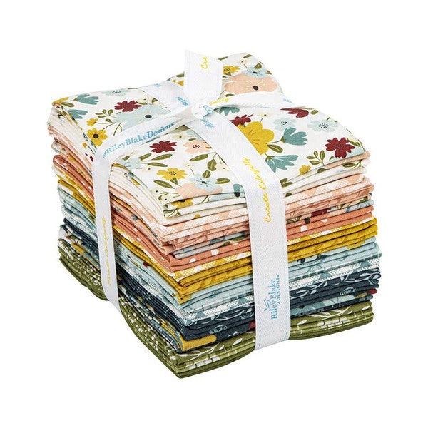 Flower Garden Fat Quarter Bundle 18 hot pieces - Riley Blake Designs - Pre Cut Precut - Floral - Quilting Cotton Fabric