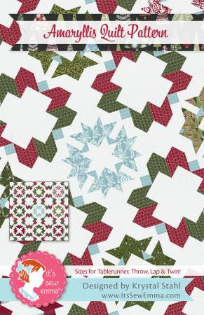 We can’t wait for our favorite winter blooms, so the Amaryllis Quilt will keep us happy all year long! This Fat Quarter-friendly quilt comes with four size options and will suit any fabrics in your stash. This design will keep flowers forever in your favorite places!  Finished sizes: Tablerunner - 24.5” x 96.5” / Throw - 48.5” x 48.5” / Lap - 72.5” x 72.5” / Twin - 72.5” x 96.5”