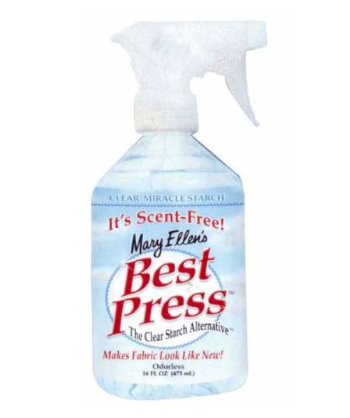 Best Press Starch and Sizing Alternative has been our best seller for years! With Best Press, there's no flaking, clogging, or white residue on dark fabrics! And more! A special stain shield protects fabrics, and the product helps resist wrinkles. Best of all, it's more effective than any starch you've ever used. Try Best Press today - you will never go back to ironing with ordinary spray starch!  Made of: Plastic Bottle Use: Ironing Spray Size: 16oz Per Bottle