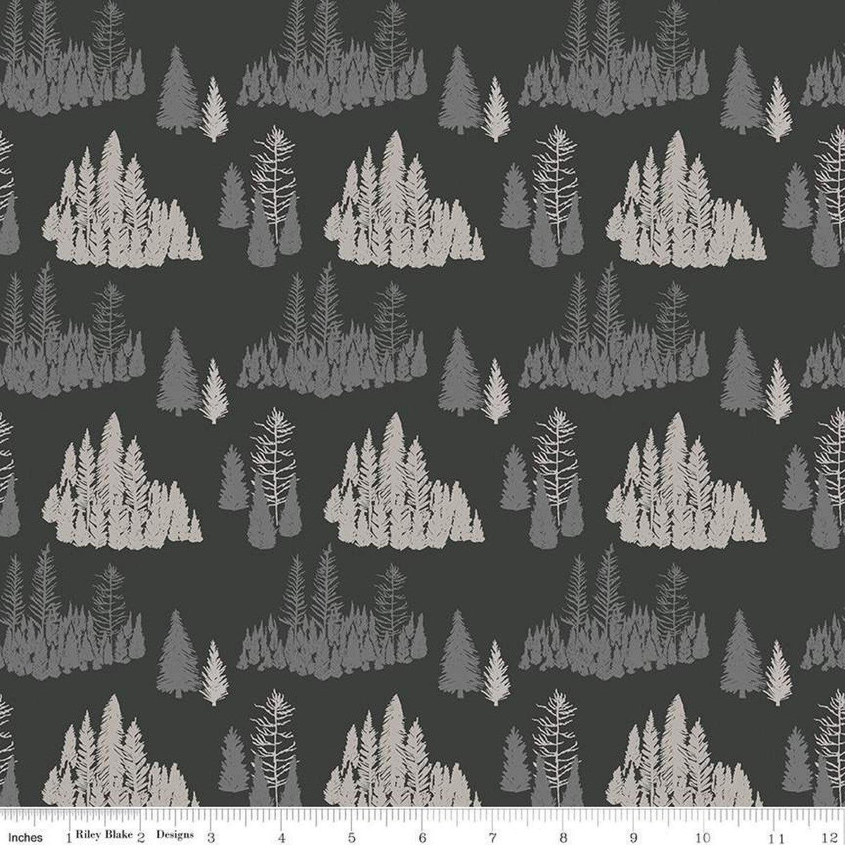Big Game by the RBD Designers for Riley Blake Designs is great for quilting, apparel and home decor. This print features pine trees.  Sold by the 1/2 yard.  Fabric will be cut in one continuous piece unless the customer notes otherwise.   100% cotton  Width: 43"/44"