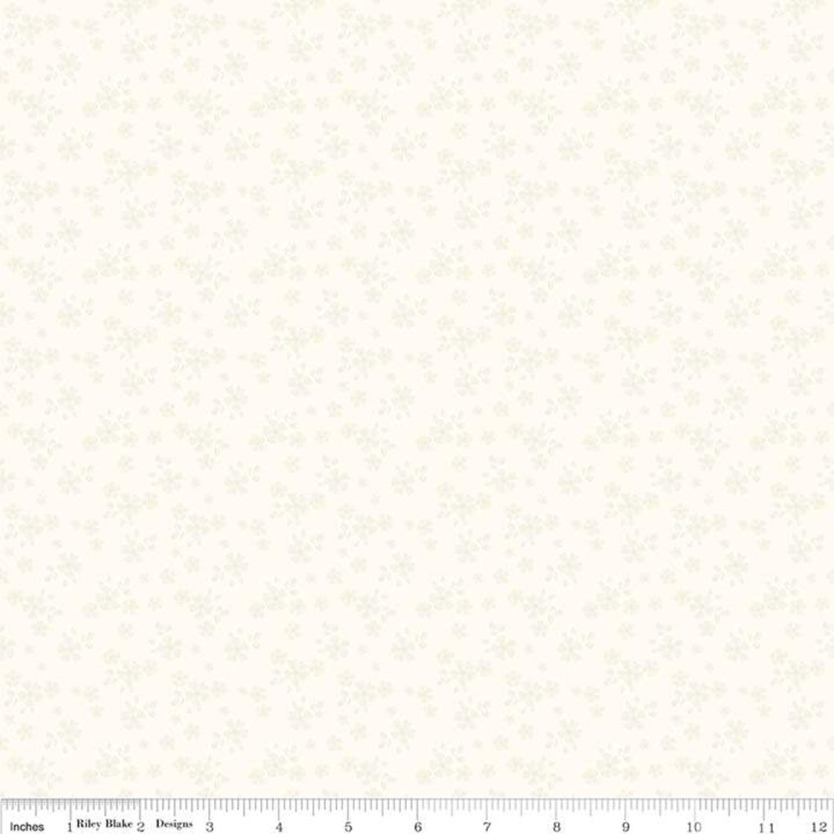 This Riley Blake Designs Basic fabric features small tone-on-tone calico floral print.  Sold by the 1/2 yard.  Fabric will be cut in one continuous piece unless the customer notes otherwise.  100% cotton  Width: 43"/44"