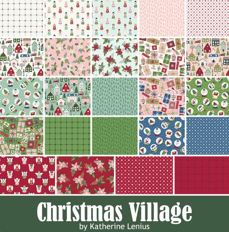 This Fat Quarter precut bundle includes 24 pieces from the Christmas Village collection by Katherine Lenius for Riley Blake Designs.  100% cotton  Width: 18" x 22"