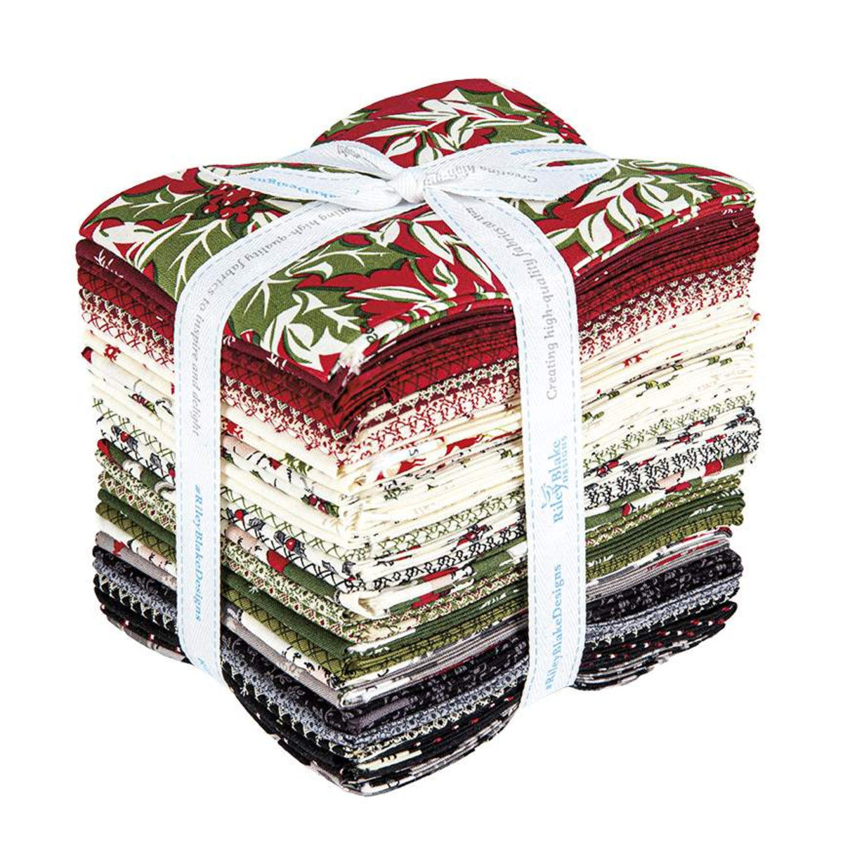 This Fat Quarter precut bundle includes 29 pieces from the Christmas at Buttermilk Acres collection by Stacy West of Buttermilk Basin Design Co. for Riley Blake Designs.  100% cotton  Width: 18" x 22"