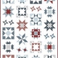 The Clear Sky Quilt by Andy Knowlton of A Bright Corner features pieced stars. Finished size is 58" x 80".