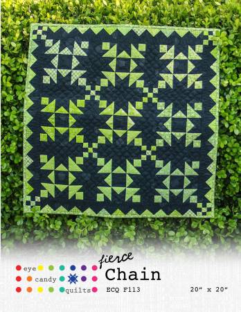 Fierce Chain is the sassy little sibling of our Island Chain pattern. Each block is linked to every other with a fun sashing and pieced border. Fierce Chain finishes at 20in x 20in. No weak links in this chain. 4 pages.