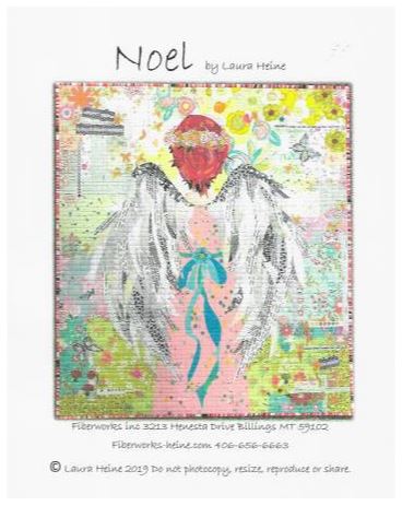 Noel Collage Pattern by Laura Heine. This beautiful angle pattern includes step by step instructions and full size pattern. Size 32in x 36in