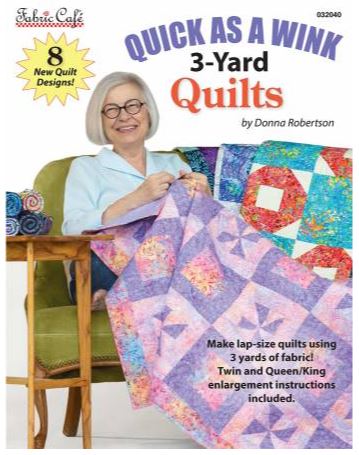 8 great original quilt designs that are easy and quick! This new book tells you the secrets to making each pattern into a lap, twin or queen/king size quilt.  Pages: 20 Author: Donna Robertson Publish Date: 2020 Dimensions: 8.5in x 0.13in x 11in Softcover