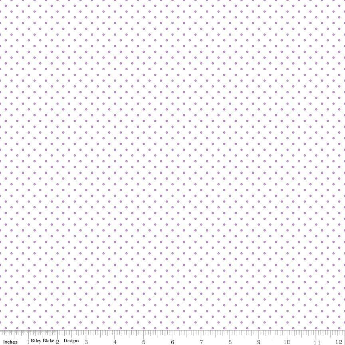 This Riley Blake Designs Basic fabric features small polka dots on a white background every 1/2" along the fabric.  100% cotton  Width: 43"/44"