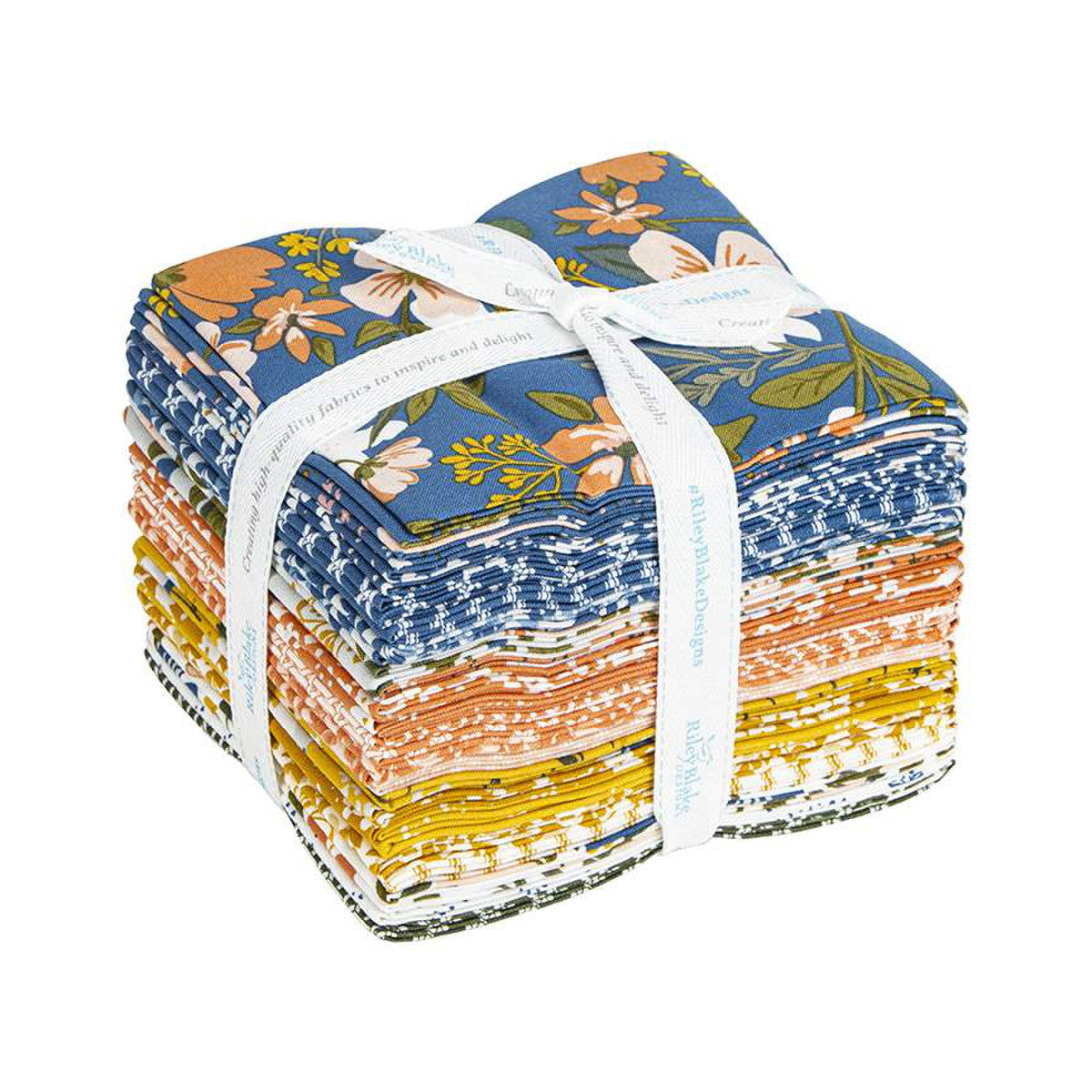 This Fat Quarter precut bundle includes 21 pieces from the With a Flourish collection by Simple Simon and Company for Riley Blake Designs.  100% cotton  Width: 18" x 22"