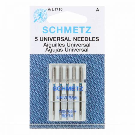 Size: 90/14. Features a slightly rounded point. Designed to prevent shredding and breakage when sewing with metallic and other machine embroidery threads. Fabric Use: Numerous - wovens and knits. A great general purpose needle. Works with all household sewing machine brands.  Made of: Metal Size: Needle size: 90/14 Included: 5 Needles per Pack